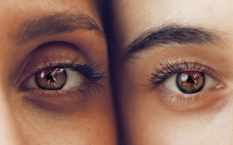 picture of two women's eyes