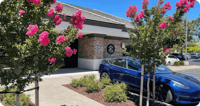 beautiful flowering trees outside California LASIK & Eye