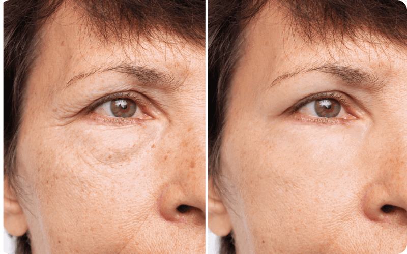 Before and after blepharoplasty